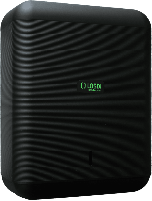 Towel Paper Dispenser. Matt Black 100% recycled plastic. ECO-LUXE Line.
